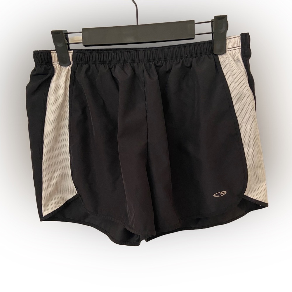 Champion Women Black & White Athletic Shorts Size M